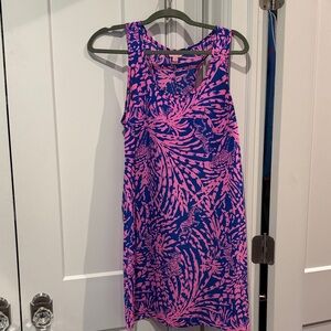Lilly Pulitzer Silk Pink and Blue Sleeveless Dress